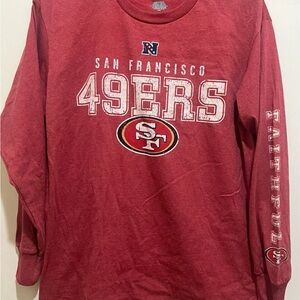 San Francisco 49ers Long Sleeves Shirt - Faded Print Graphics, New missing Tag
